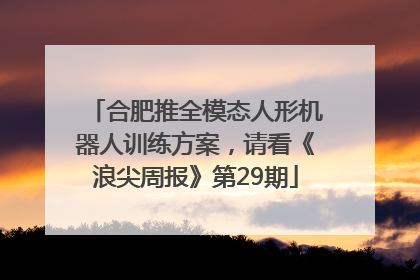 合肥推全模态人形机器人训练方案，请看《浪尖周报》第29期