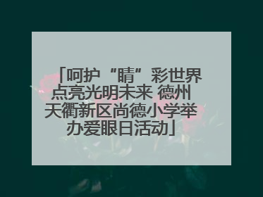 呵护“睛”彩世界点亮光明未来 德州天衢新区尚德小学举办爱眼日活动