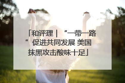 和评理｜“一带一路”促进共同发展 美国抹黑攻击酸味十足