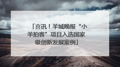 喜讯！羊城晚报“小羊拍客”项目入选国家级创新发展案例