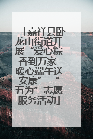 嘉祥县卧龙山街道开展“爱心粽香到万家 暖心端午送安康” “五为”志愿服务活动