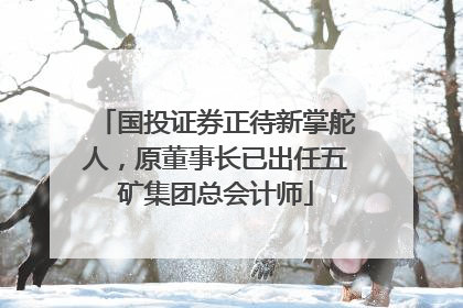 国投证券正待新掌舵人，原董事长已出任五矿集团总会计师