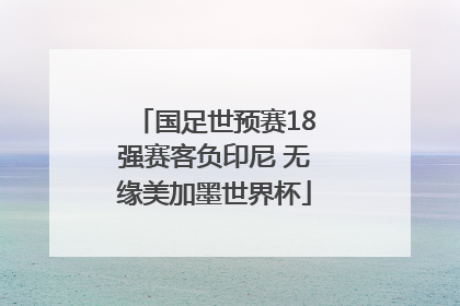 国足世预赛18强赛客负印尼 无缘美加墨世界杯