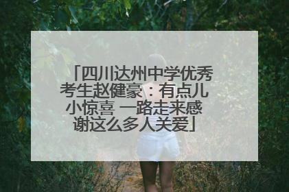 四川达州中学优秀考生赵健豪：有点儿小惊喜 一路走来感谢这么多人关爱