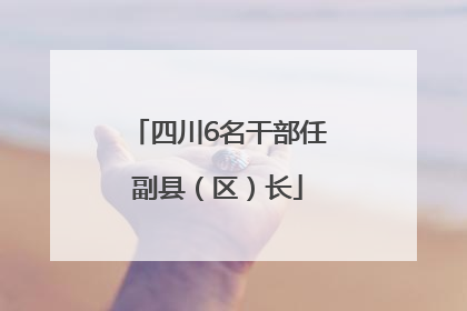 四川6名干部任副县（区）长