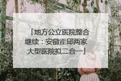 地方公立医院整合继续：安徽霍邱两家大型医院拟二合一