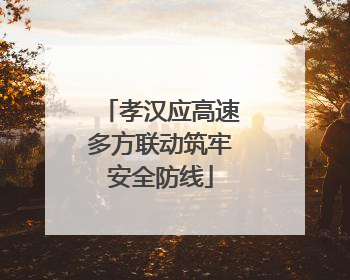孝汉应高速多方联动筑牢安全防线