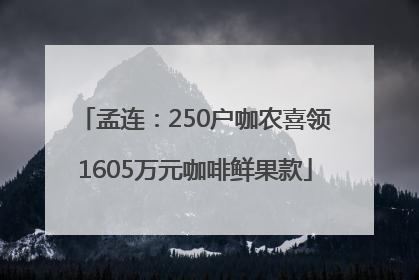 孟连：250户咖农喜领1605万元咖啡鲜果款