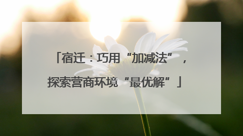 宿迁：巧用“加减法”，探索营商环境“最优解”