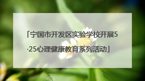 宁国市开发区实验学校开展5·25心理健康教育系列活动