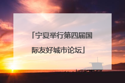 宁夏举行第四届国际友好城市论坛