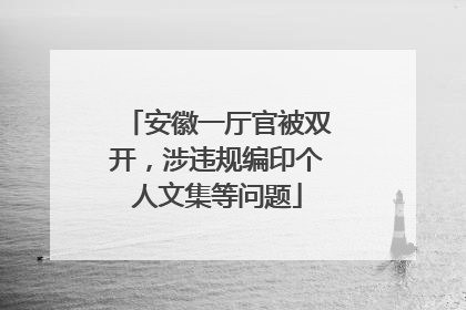 安徽一厅官被双开，涉违规编印个人文集等问题