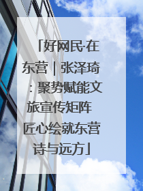 好网民·在东营｜张泽琦：聚势赋能文旅宣传矩阵 匠心绘就东营诗与远方