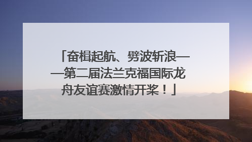 奋楫起航、劈波斩浪——第二届法兰克福国际龙舟友谊赛激情开桨！