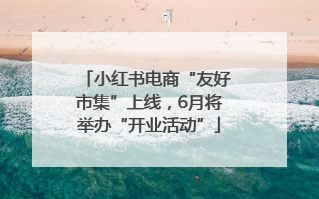 小红书电商“友好市集”上线，6月将举办“开业活动”