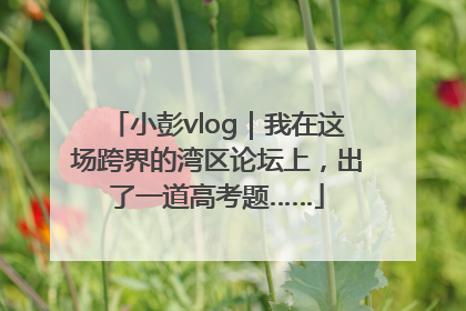 小彭vlog｜我在这场跨界的湾区论坛上，出了一道高考题……
