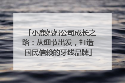 小鹿妈妈公司成长之路：从细节出发，打造国民信赖的牙线品牌