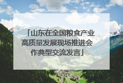 山东在全国粮食产业高质量发展现场推进会作典型交流发言