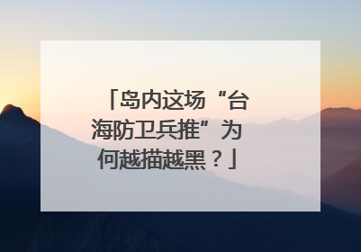 岛内这场“台海防卫兵推”为何越描越黑？