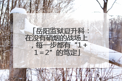 岳阳监狱夏升科：在没有硝烟的战场上，每一步都有“1＋1＝2”的笃定