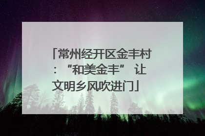 常州经开区金丰村：“和美金丰” 让文明乡风吹进门