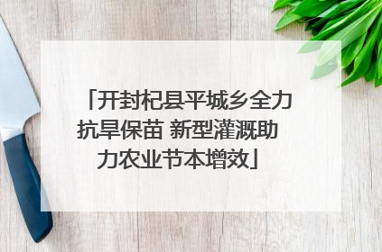 开封杞县平城乡全力抗旱保苗 新型灌溉助力农业节本增效