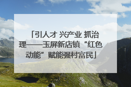 引人才 兴产业 抓治理——玉屏新店镇“红色动能”赋能强村富民