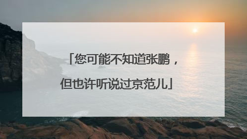 您可能不知道张鹏，但也许听说过京范儿