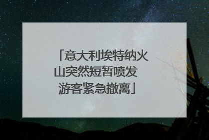 意大利埃特纳火山突然短暂喷发 游客紧急撤离