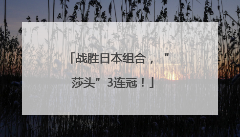 战胜日本组合，“莎头”3连冠！