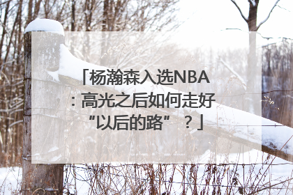 杨瀚森入选NBA：高光之后如何走好“以后的路”？