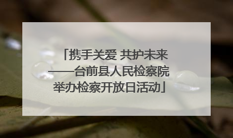 携手关爱 共护未来——台前县人民检察院举办检察开放日活动
