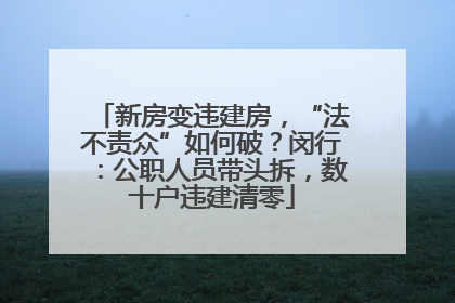 新房变违建房，“法不责众”如何破？闵行：公职人员带头拆，数十户违建清零