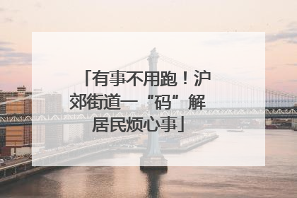 有事不用跑！沪郊街道一“码”解居民烦心事