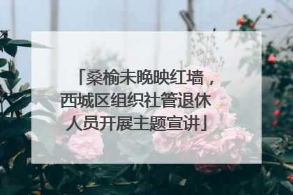 桑榆未晚映红墙，西城区组织社管退休人员开展主题宣讲