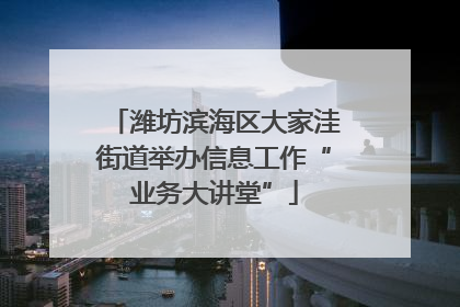 潍坊滨海区大家洼街道举办信息工作“业务大讲堂”
