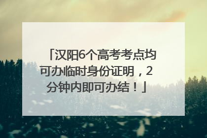 汉阳6个高考考点均可办临时身份证明，2分钟内即可办结！