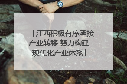 江西积极有序承接产业转移 努力构建现代化产业体系