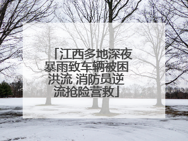江西多地深夜暴雨致车辆被困洪流 消防员逆流抢险营救