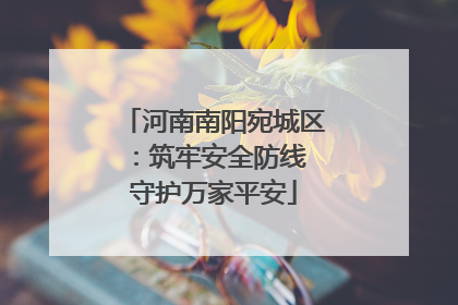 河南南阳宛城区：筑牢安全防线 守护万家平安