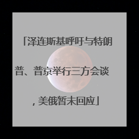 泽连斯基呼吁与特朗普、普京举行三方会谈，美俄暂未回应