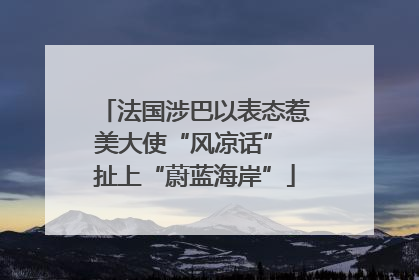 法国涉巴以表态惹美大使“风凉话” 扯上“蔚蓝海岸”