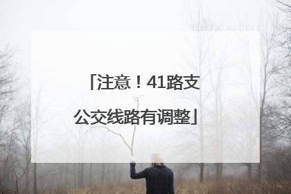 注意！41路支公交线路有调整
