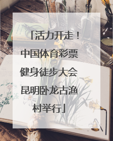 活力开走！中国体育彩票健身徒步大会昆明卧龙古渔村举行