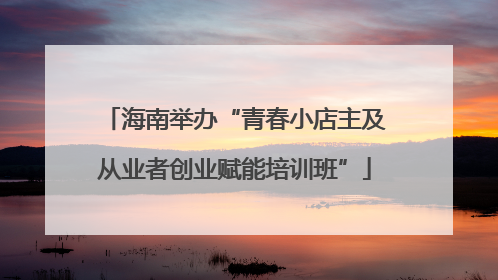 海南举办“青春小店主及从业者创业赋能培训班”
