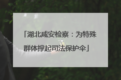 湖北咸安检察：为特殊群体撑起司法保护伞