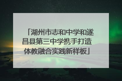 湖州市志和中学和遂昌县第三中学携手打造体教融合实践新样板