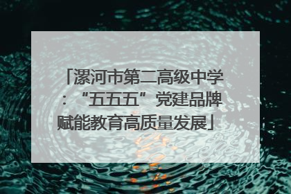 漯河市第二高级中学：“五五五”党建品牌赋能教育高质量发展