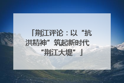 荆江评论：以“抗洪精神”筑起新时代“荆江大堤”