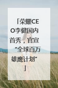荣耀CEO李健国内首秀，官宣“全球百万雄鹰计划”